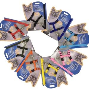 Adjustable Cat Small Pet Harness and Leash, Choose Color